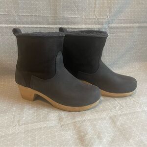 No. 6 Black Ankle Booties with Brown Soles Run Small! Fit like a 8